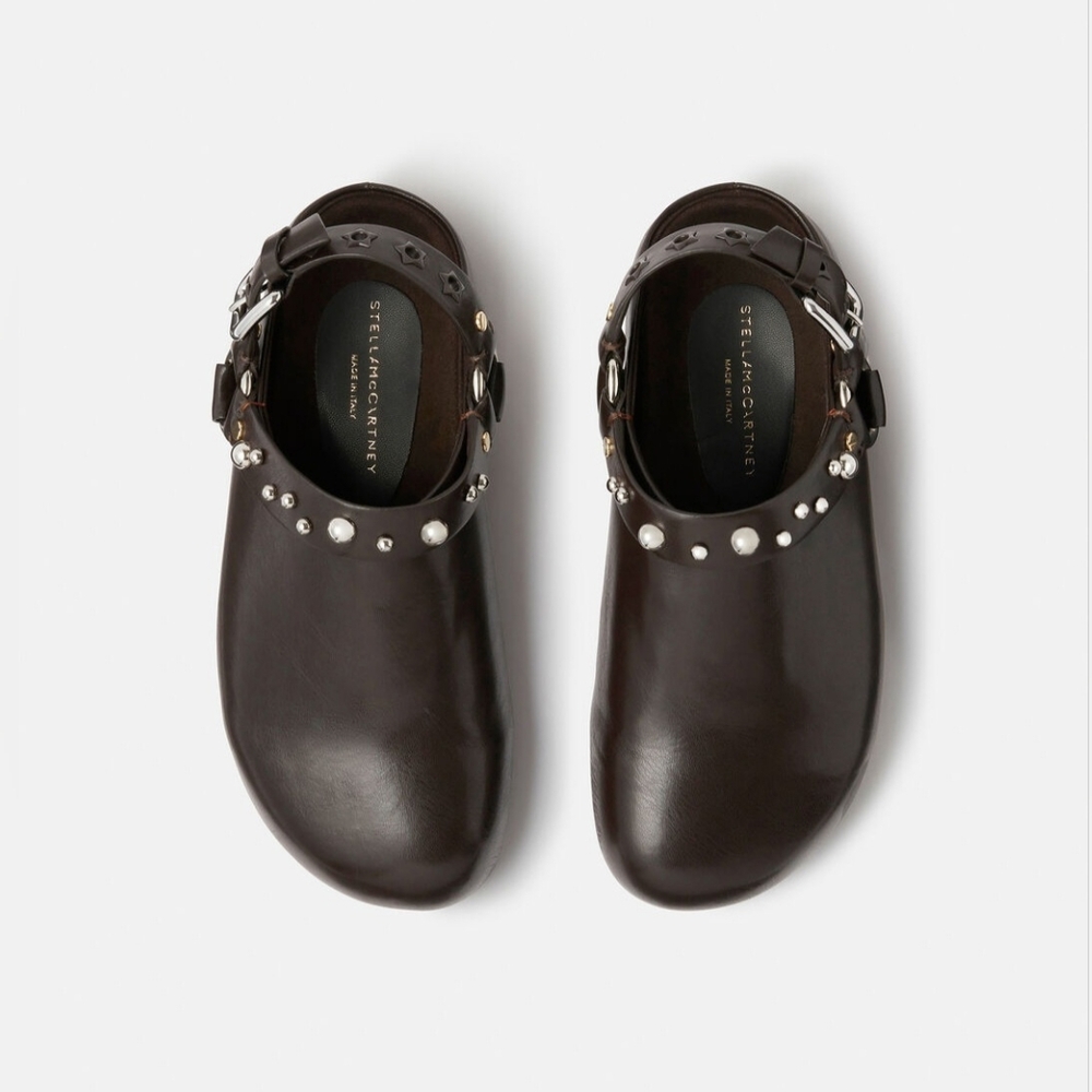 SOLD!!! Stella McCartney Elyse Studded Clogs - Coffee Brown - Picture 3 of 5